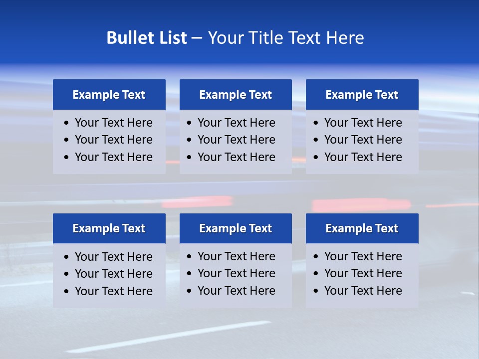 A Blue Truck Driving Down A Road With A Blue Tarp Over It PowerPoint Template