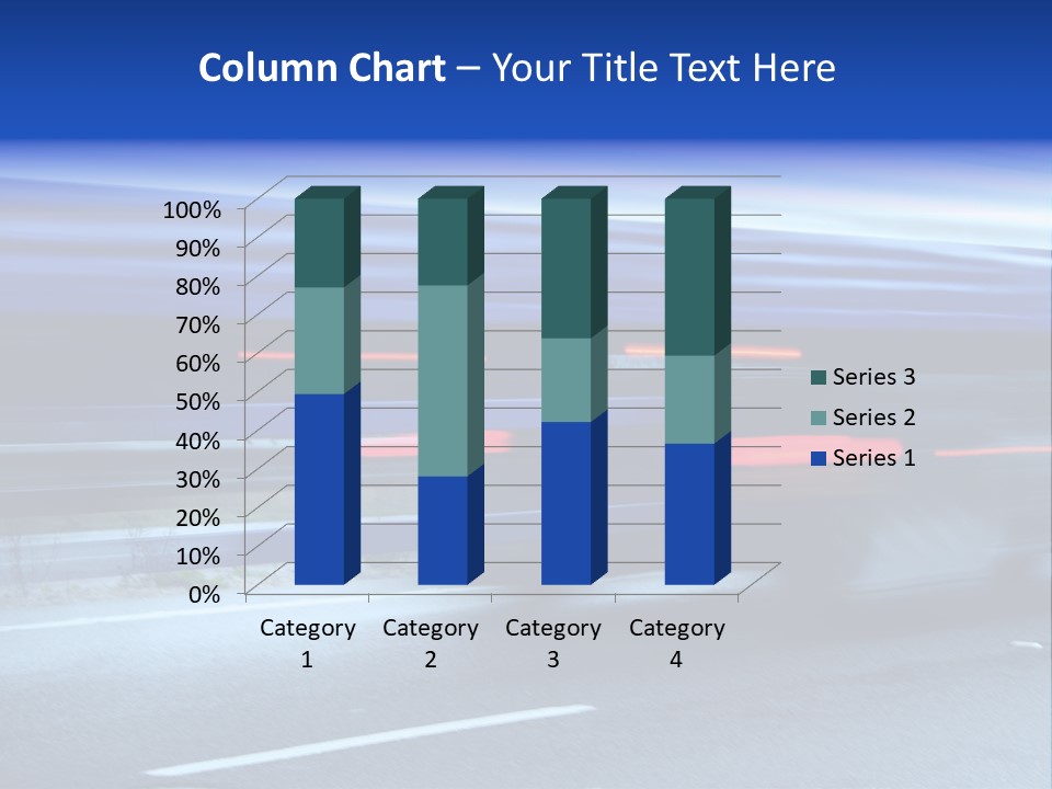 A Blue Truck Driving Down A Road With A Blue Tarp Over It PowerPoint Template