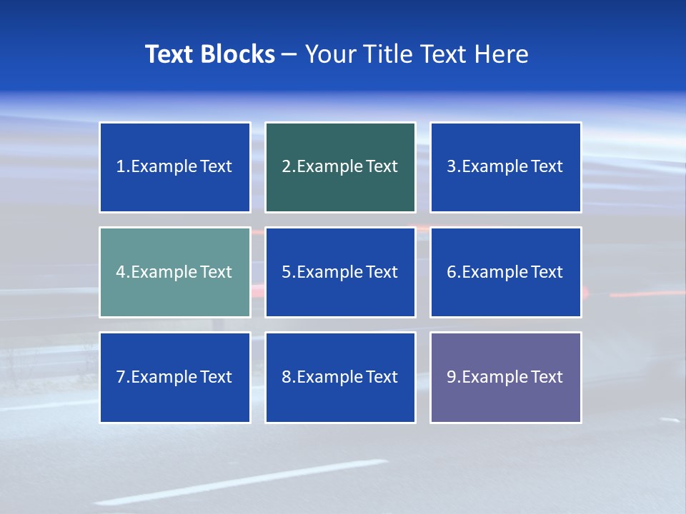 A Blue Truck Driving Down A Road With A Blue Tarp Over It PowerPoint Template