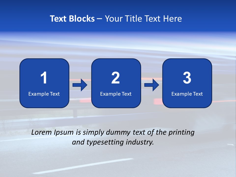 A Blue Truck Driving Down A Road With A Blue Tarp Over It PowerPoint Template