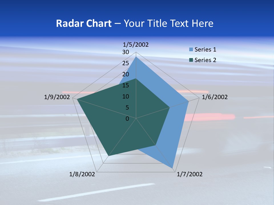 A Blue Truck Driving Down A Road With A Blue Tarp Over It PowerPoint Template