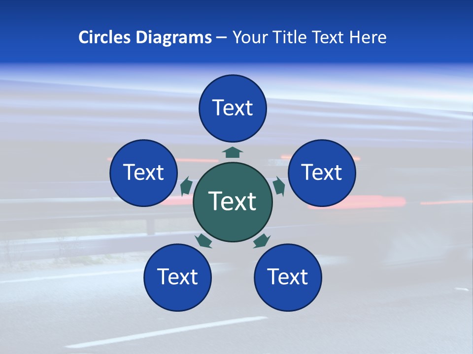 A Blue Truck Driving Down A Road With A Blue Tarp Over It PowerPoint Template