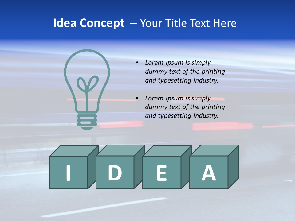 A Blue Truck Driving Down A Road With A Blue Tarp Over It PowerPoint Template