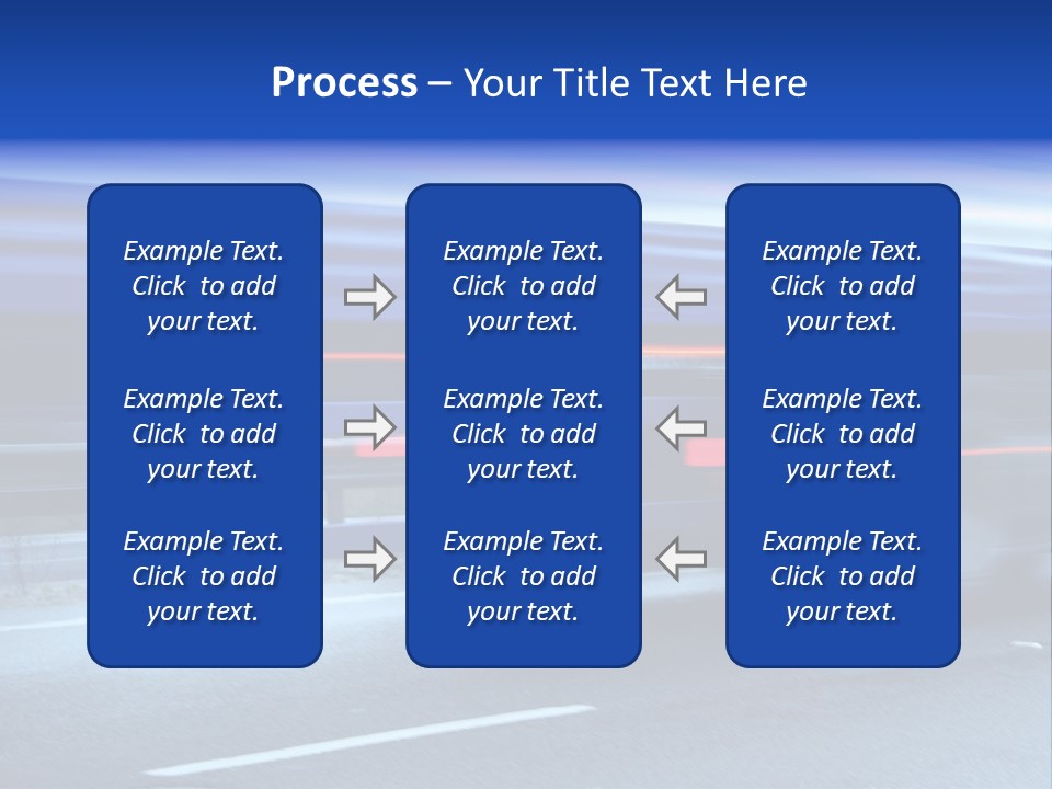 A Blue Truck Driving Down A Road With A Blue Tarp Over It PowerPoint Template