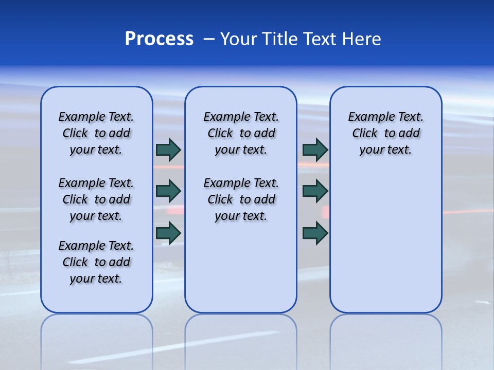A Blue Truck Driving Down A Road With A Blue Tarp Over It PowerPoint Template