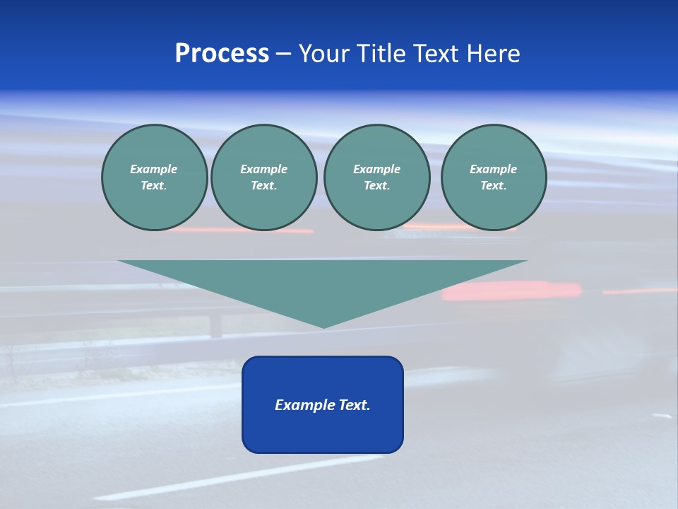 A Blue Truck Driving Down A Road With A Blue Tarp Over It PowerPoint Template