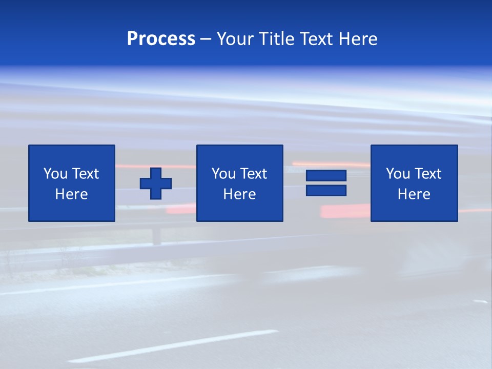 A Blue Truck Driving Down A Road With A Blue Tarp Over It PowerPoint Template