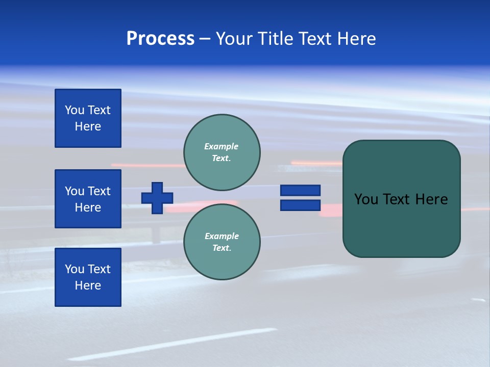 A Blue Truck Driving Down A Road With A Blue Tarp Over It PowerPoint Template