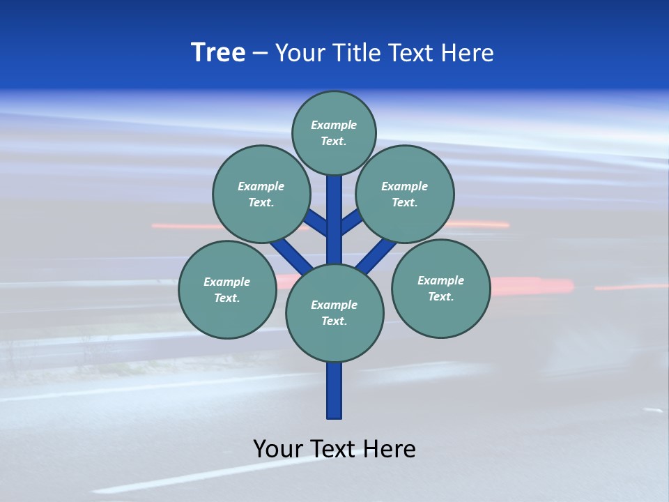 A Blue Truck Driving Down A Road With A Blue Tarp Over It PowerPoint Template