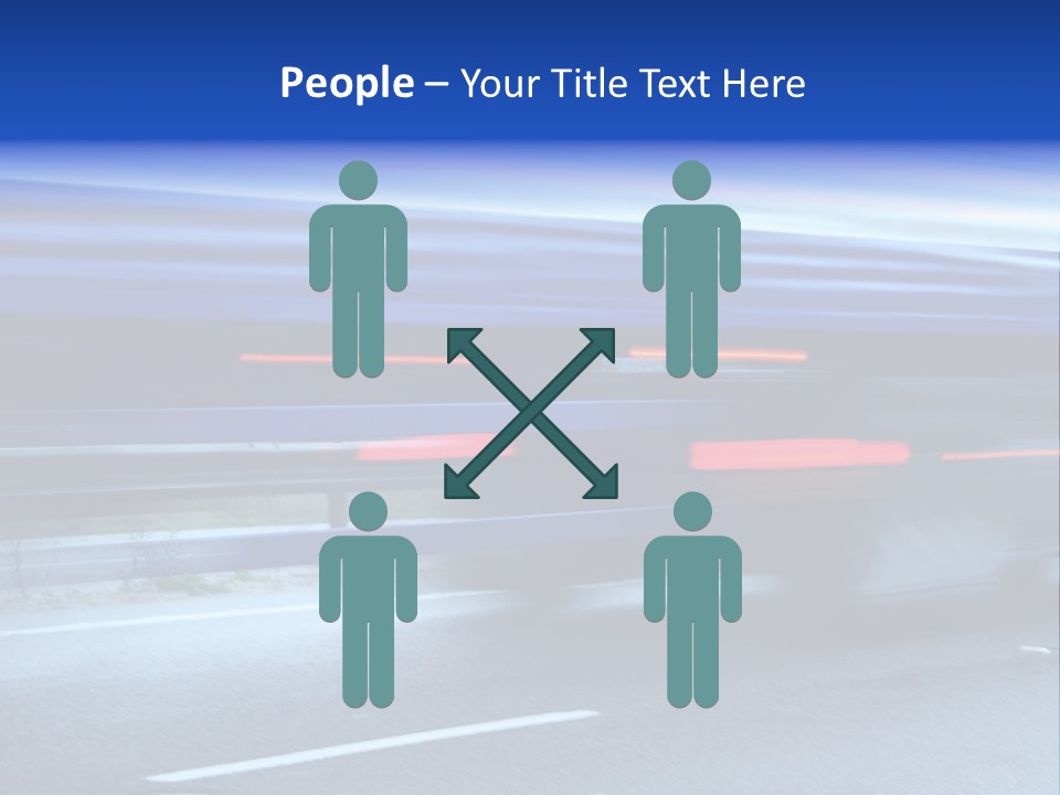 A Blue Truck Driving Down A Road With A Blue Tarp Over It PowerPoint Template