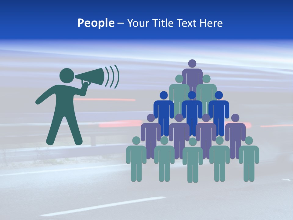 A Blue Truck Driving Down A Road With A Blue Tarp Over It PowerPoint Template