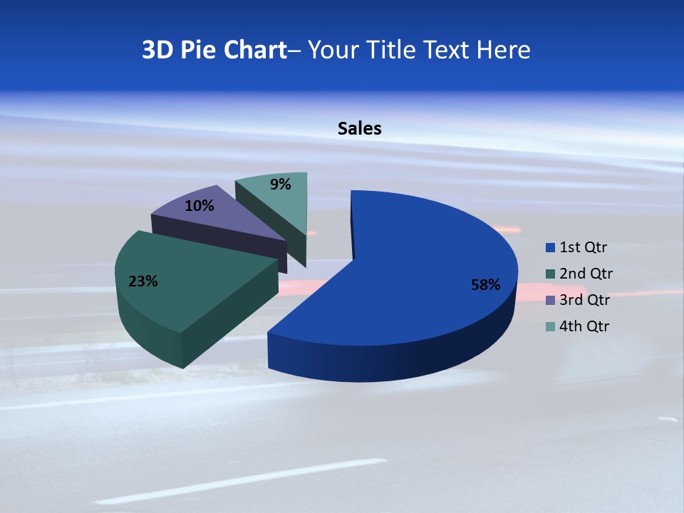 A Blue Truck Driving Down A Road With A Blue Tarp Over It PowerPoint Template