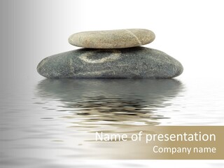 Zen Spa Stones Studio Isolated On White PowerPoint Template