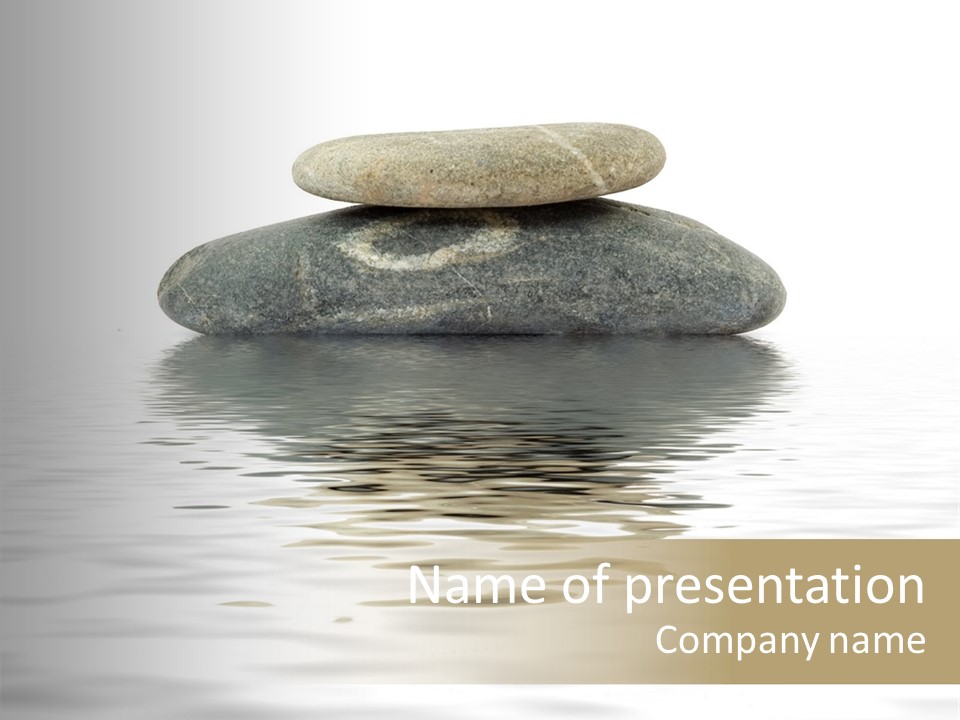 Zen Spa Stones Studio Isolated On White PowerPoint Template