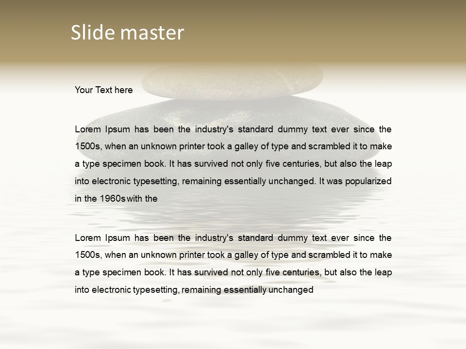 Zen Spa Stones Studio Isolated On White PowerPoint Template