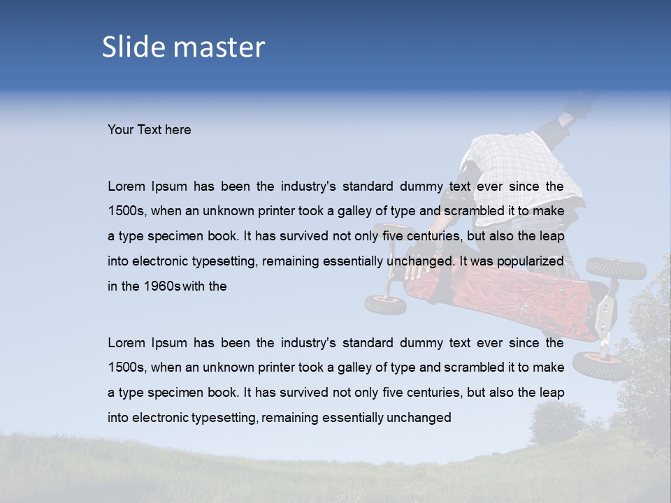 A Man Jumping From Dirt Kicker PowerPoint Template