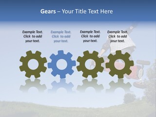 A Man Jumping From Dirt Kicker PowerPoint Template