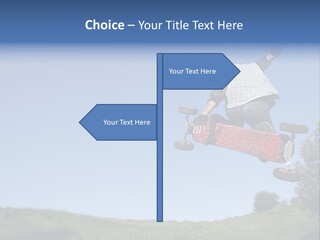 A Man Jumping From Dirt Kicker PowerPoint Template