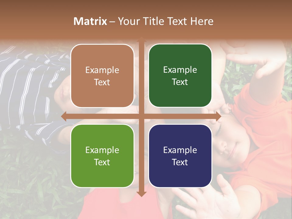 Four Children Playing In The Park. PowerPoint Template