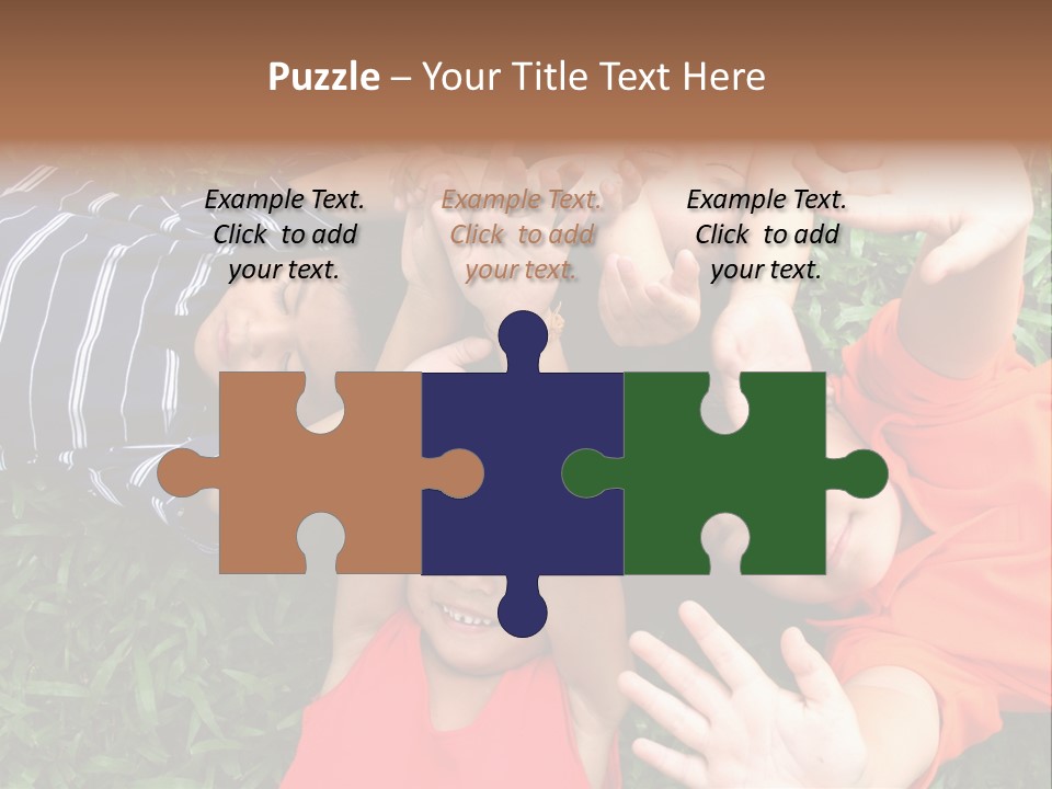 Four Children Playing In The Park. PowerPoint Template