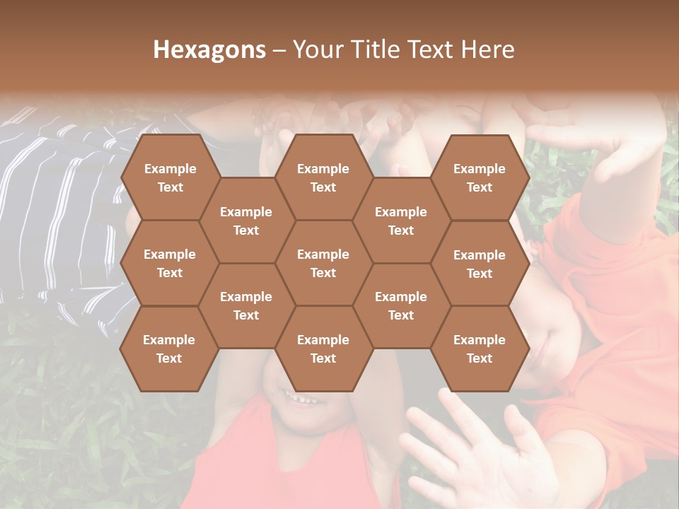 Four Children Playing In The Park. PowerPoint Template