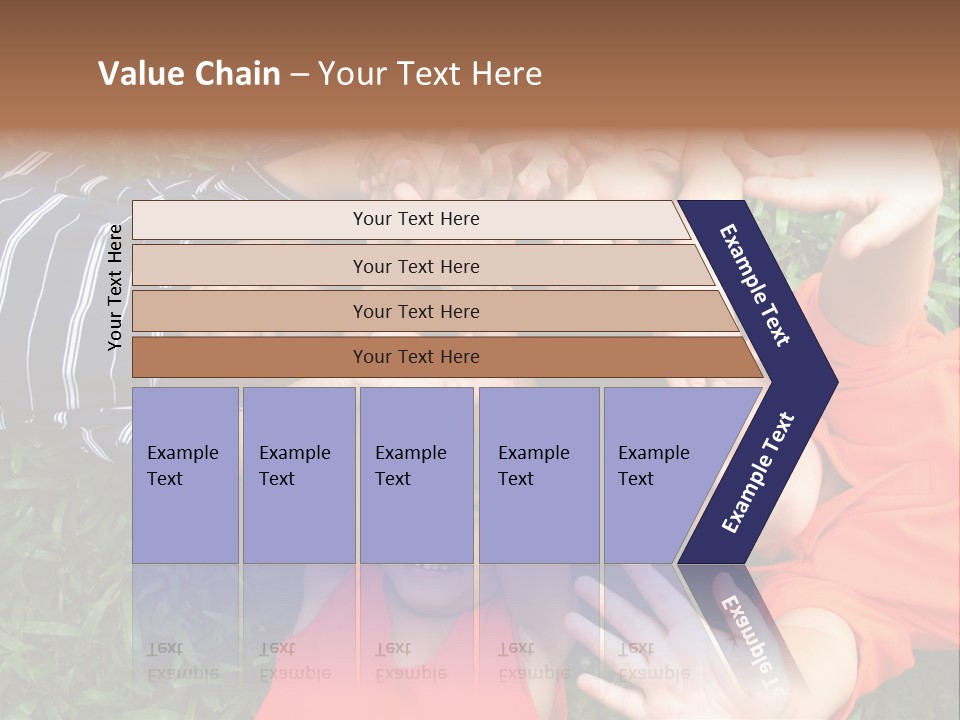 Four Children Playing In The Park. PowerPoint Template