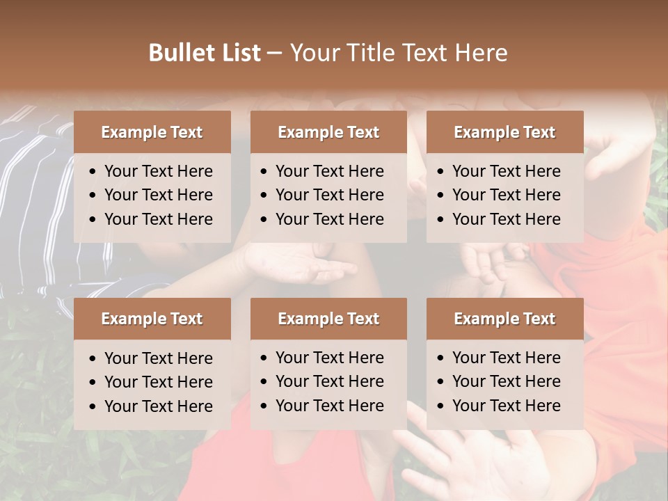 Four Children Playing In The Park. PowerPoint Template