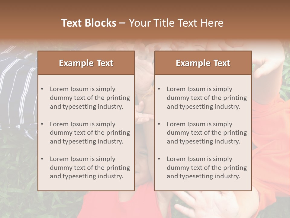 Four Children Playing In The Park. PowerPoint Template