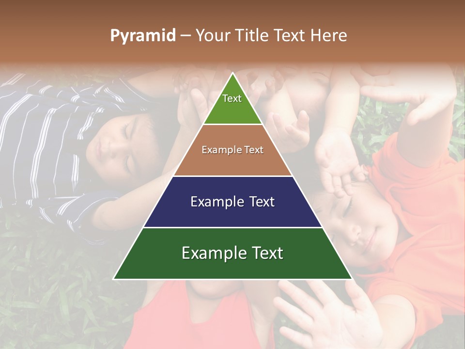 Four Children Playing In The Park. PowerPoint Template