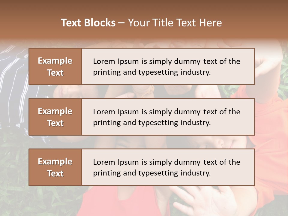 Four Children Playing In The Park. PowerPoint Template