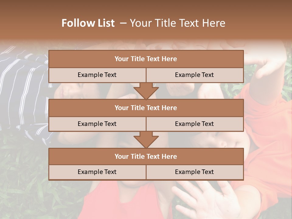 Four Children Playing In The Park. PowerPoint Template