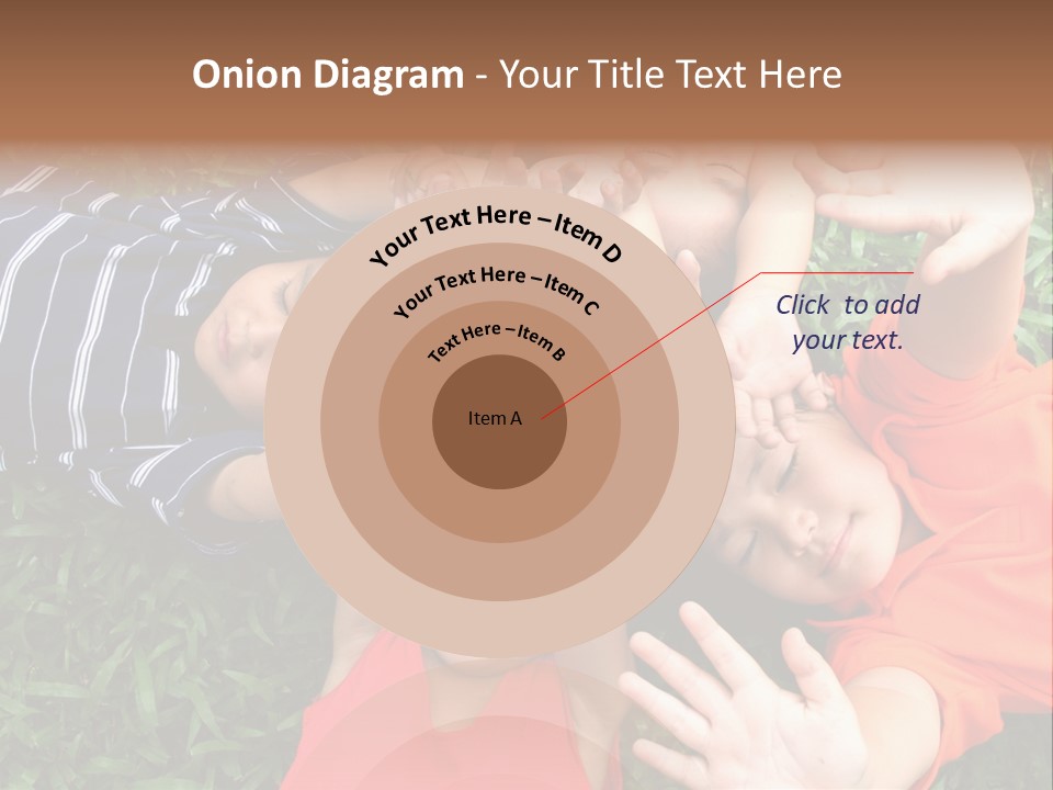 Four Children Playing In The Park. PowerPoint Template