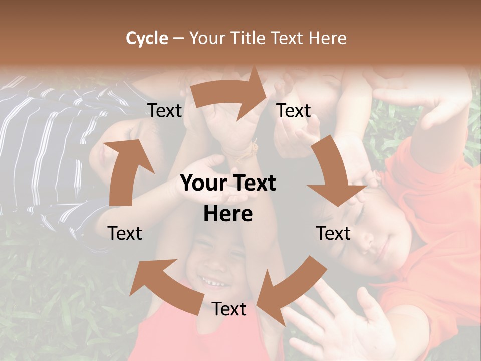 Four Children Playing In The Park. PowerPoint Template