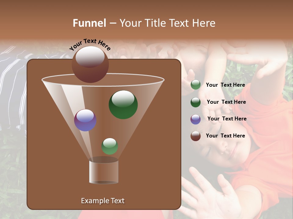 Four Children Playing In The Park. PowerPoint Template