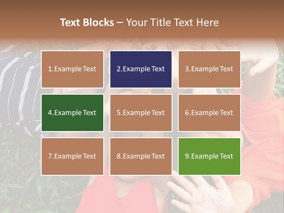 Four Children Playing In The Park. PowerPoint Template