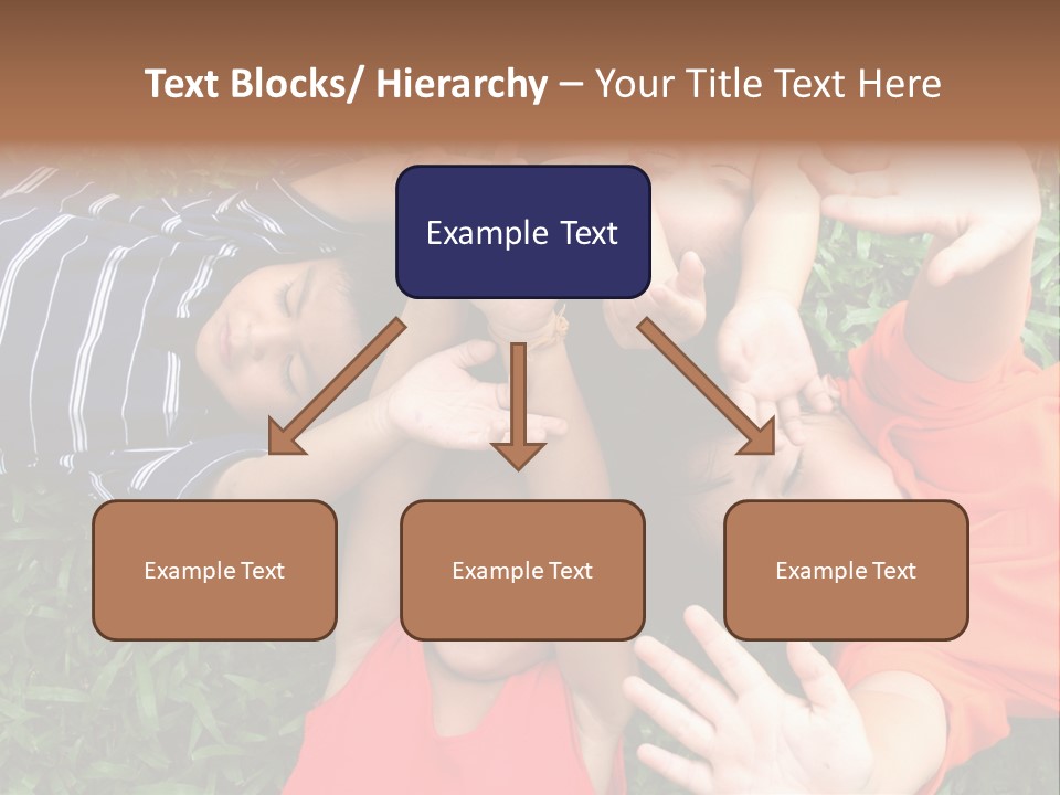 Four Children Playing In The Park. PowerPoint Template