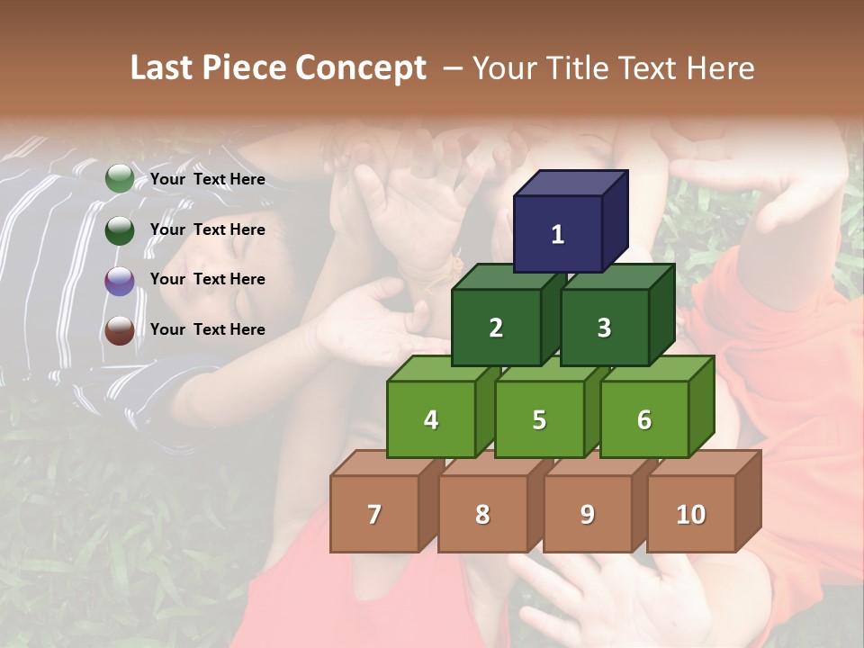 Four Children Playing In The Park. PowerPoint Template