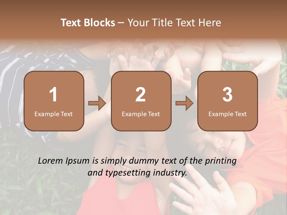 Four Children Playing In The Park. PowerPoint Template