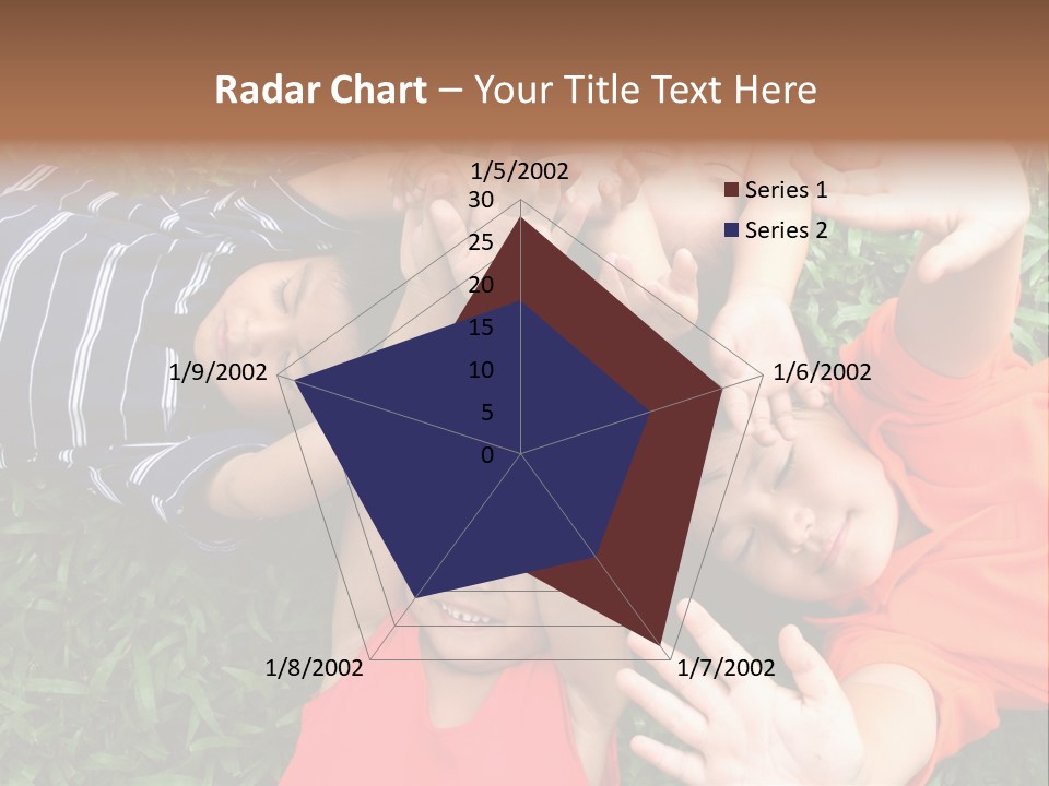 Four Children Playing In The Park. PowerPoint Template