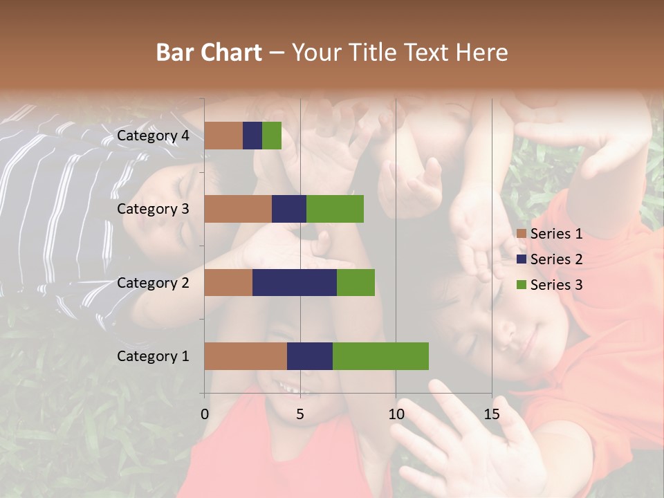 Four Children Playing In The Park. PowerPoint Template