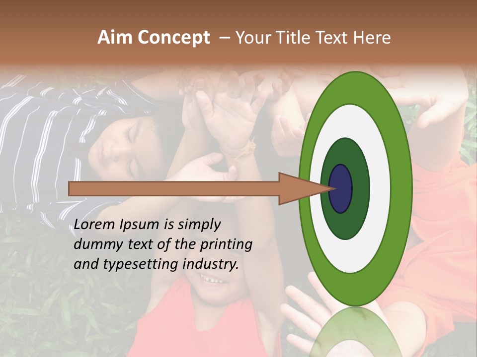 Four Children Playing In The Park. PowerPoint Template