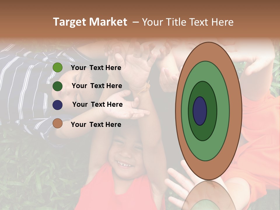 Four Children Playing In The Park. PowerPoint Template