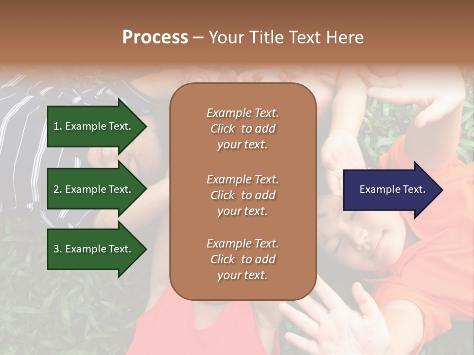 Four Children Playing In The Park. PowerPoint Template