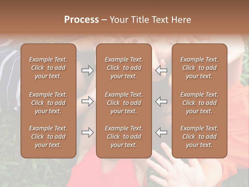 Four Children Playing In The Park. PowerPoint Template