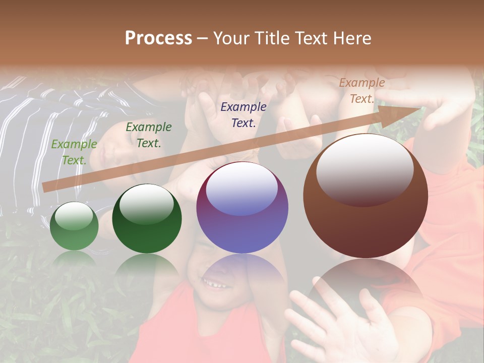 Four Children Playing In The Park. PowerPoint Template