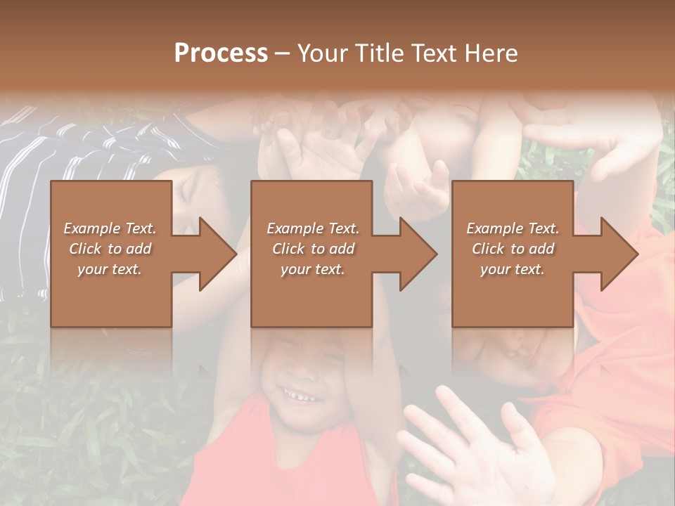Four Children Playing In The Park. PowerPoint Template
