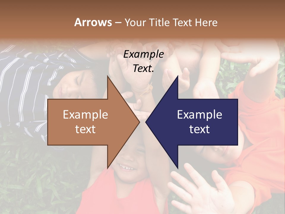 Four Children Playing In The Park. PowerPoint Template