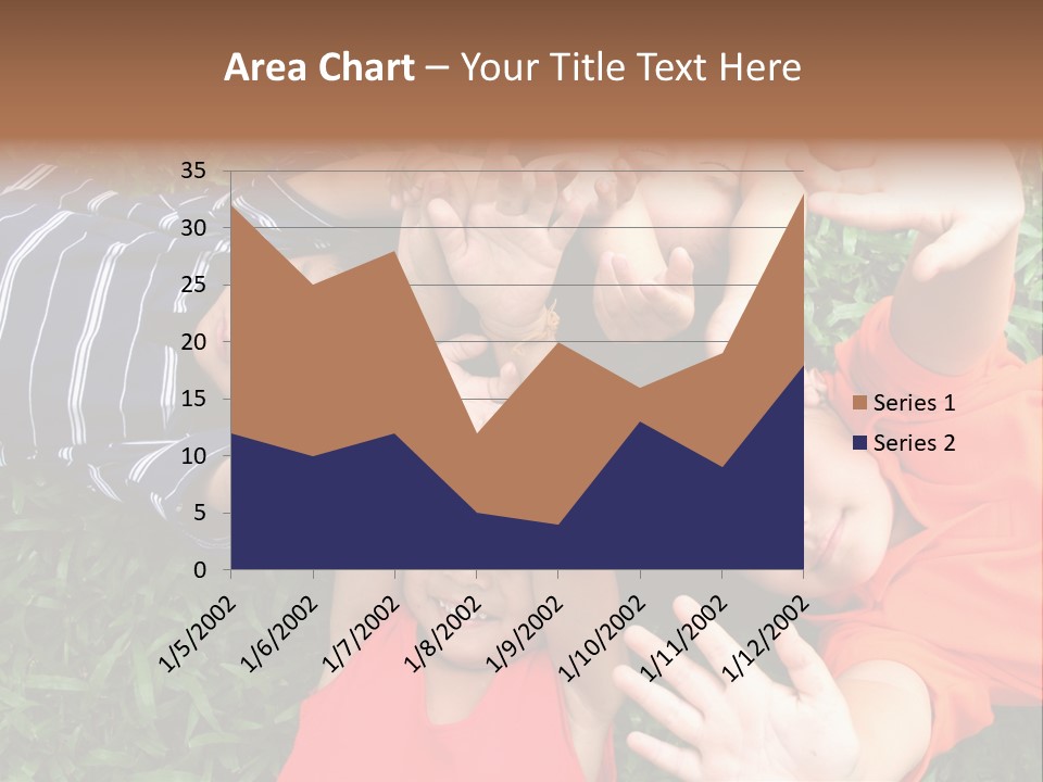 Four Children Playing In The Park. PowerPoint Template