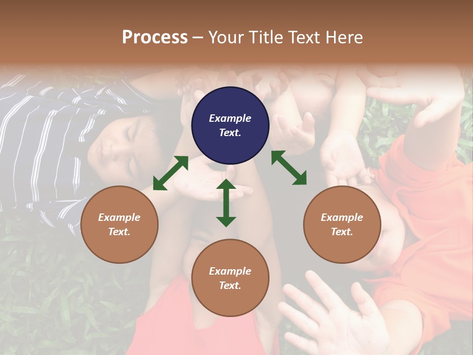 Four Children Playing In The Park. PowerPoint Template