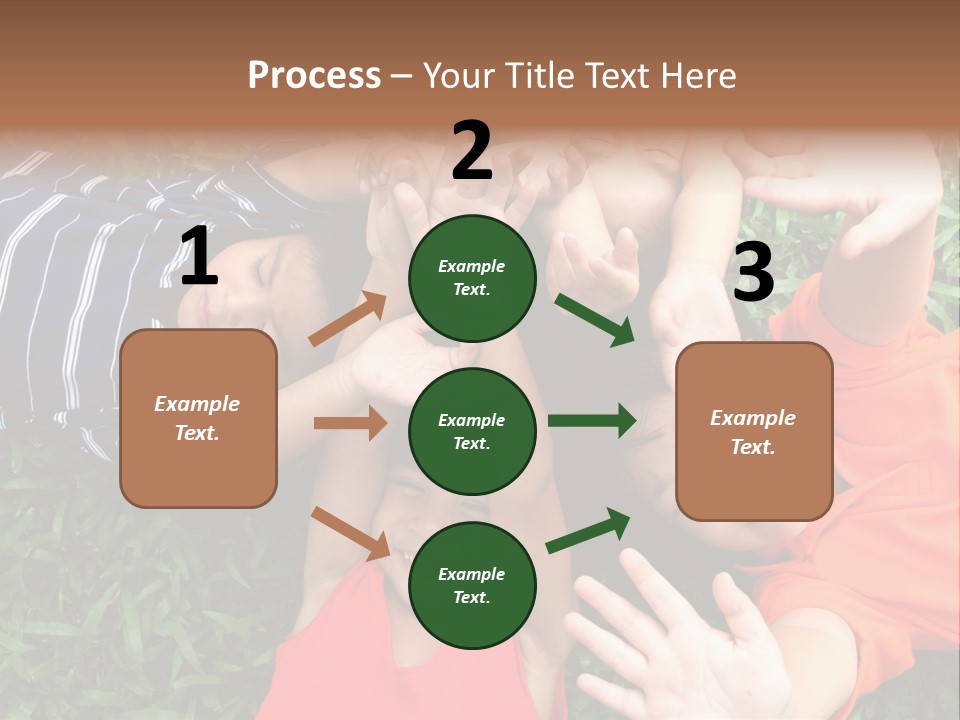 Four Children Playing In The Park. PowerPoint Template